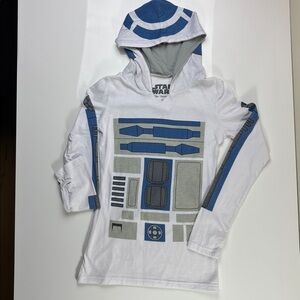 Star Wars R2-D2 Graphic Hoodie in White and Blue